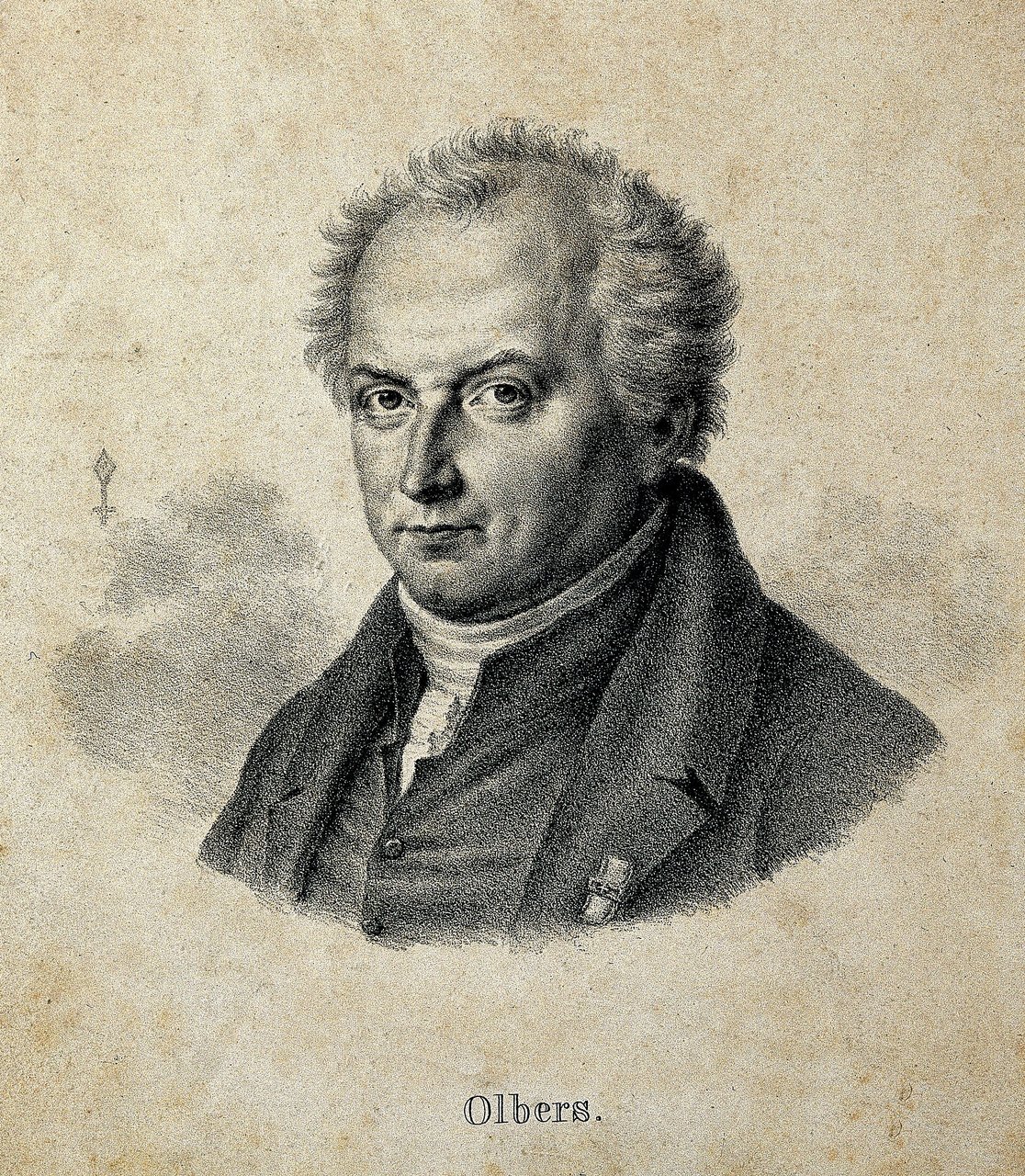 Lithograph of Wilhelm Olbers, discoverer of Pallas and later Vesta