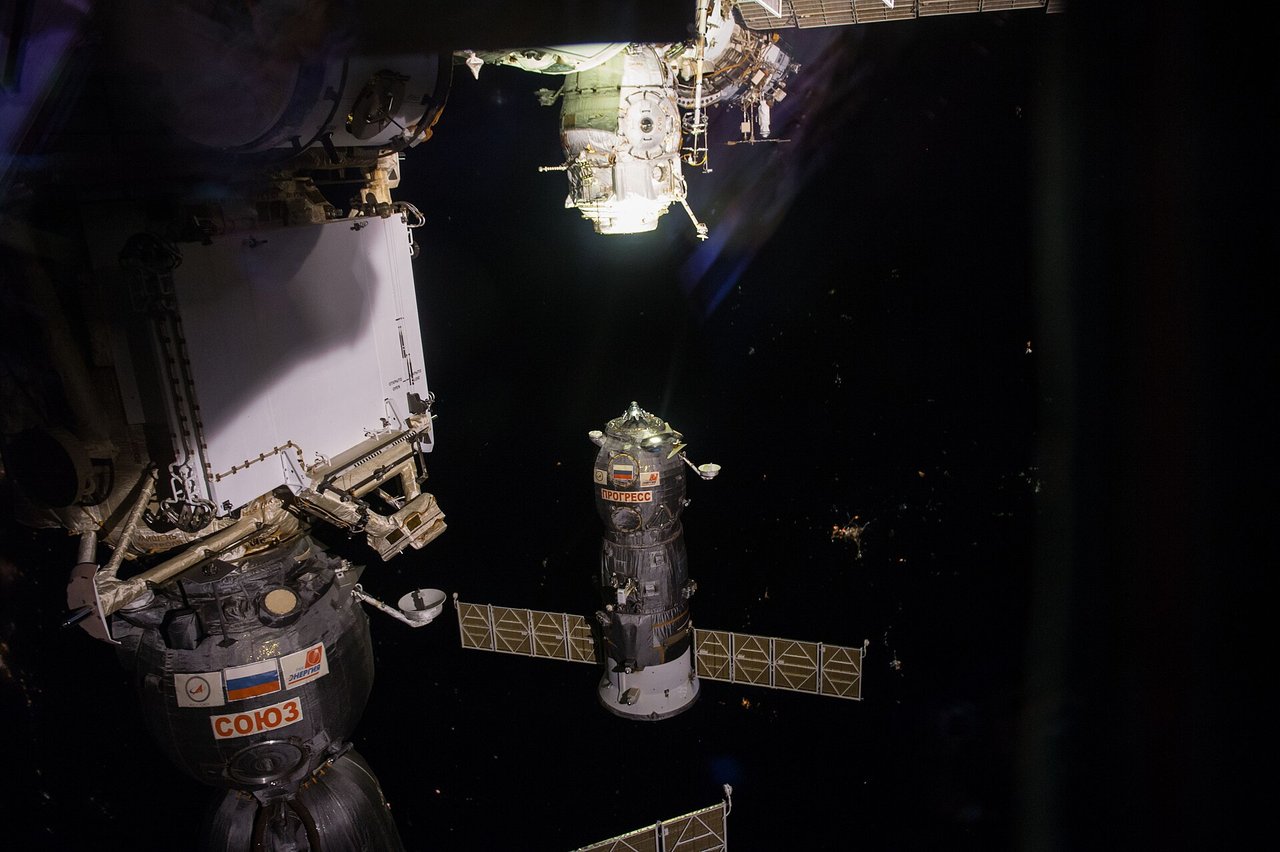 Progress MS-03 im freien Flug nach dem Verlassen der ISS