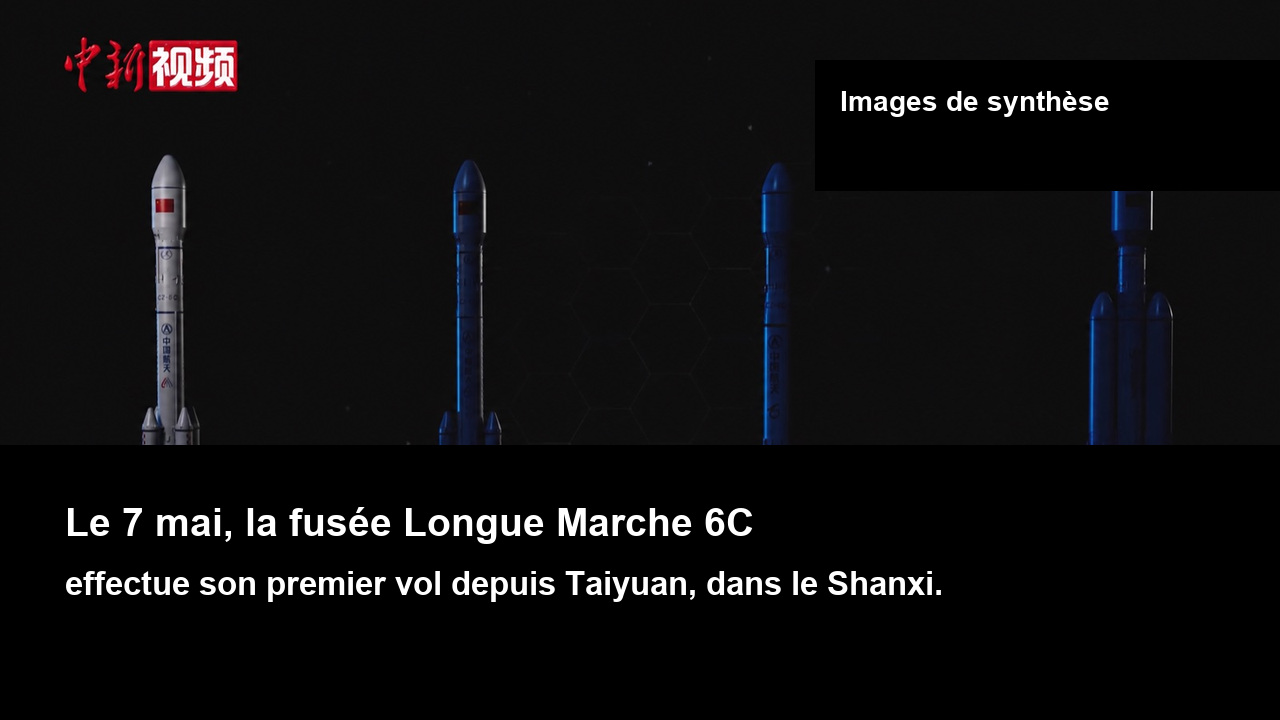 Animation informatique de la famille Longue Marche 6 ; vidéo source de China News Service